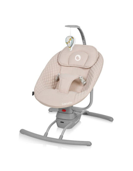 BN-LO-RIO_BEIGE_LATTE,Leagan, Lionelo, Rio, Electric, Cu 3 viteze de leganare, Cu 8 melodii, Cu telecomanda, Cu husa detasabila,