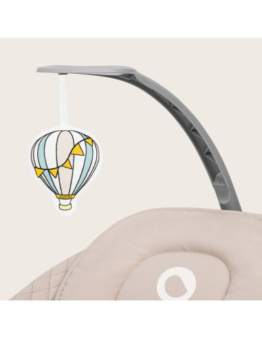 BN-LO-RIO_BEIGE_LATTE,Leagan, Lionelo, Rio, Electric, Cu 3 viteze de leganare, Cu 8 melodii, Cu telecomanda, Cu husa detasabila,