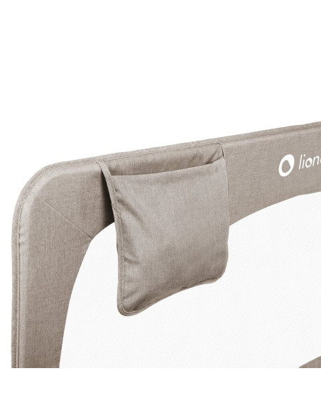 BN-LO-HANNA_BEIGE_MELANGE,Protectie laterala pat, Lionelo, Hanna, Cu buzunar accesorii, 150x66 cm, Conform cu standardul europea