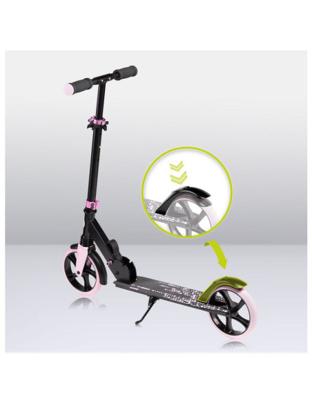 BN-LO-LUCA_BLACK_CARBON_PINK,Trotineta, Lionelo, Luca, Pentru copii sau adulti, Ultrapliabila, Pana la 100 Kg, Conform cu standa