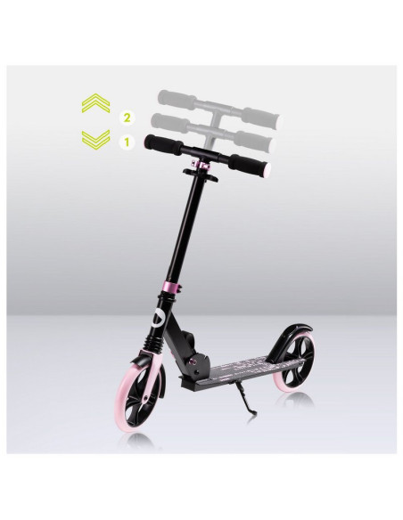BN-LO-LUCA_BLACK_CARBON_PINK,Trotineta, Lionelo, Luca, Pentru copii sau adulti, Ultrapliabila, Pana la 100 Kg, Conform cu standa
