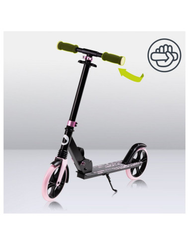 BN-LO-LUCA_BLACK_CARBON_PINK,Trotineta, Lionelo, Luca, Pentru copii sau adulti, Ultrapliabila, Pana la 100 Kg, Conform cu standa