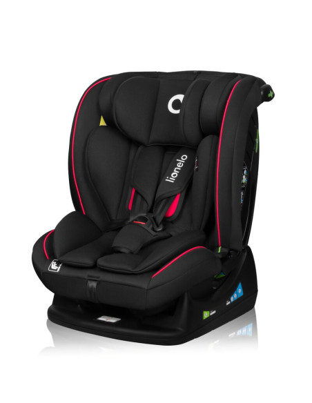 BN-LO-AART_I-SIZE_BLACK_CARBON_RED,Scaun auto, Lionelo, Aart i-Size, Cu spatar inclinabil in 4 pozitii, Cu tetiera reglabila in 