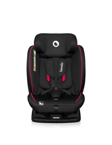 BN-LO-AART_I-SIZE_BLACK_CARBON_RED,Scaun auto, Lionelo, Aart i-Size, Cu spatar inclinabil in 4 pozitii, Cu tetiera reglabila in 