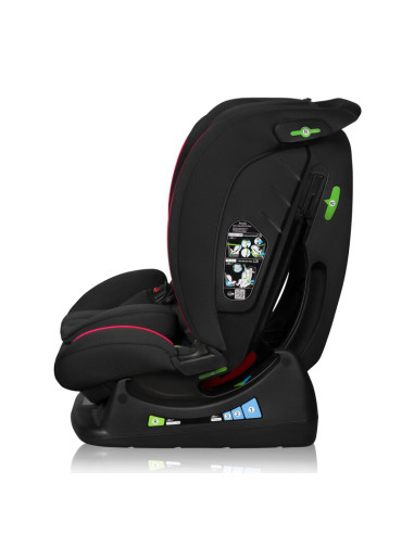 BN-LO-AART_I-SIZE_BLACK_CARBON_RED,Scaun auto, Lionelo, Aart i-Size, Cu spatar inclinabil in 4 pozitii, Cu tetiera reglabila in 