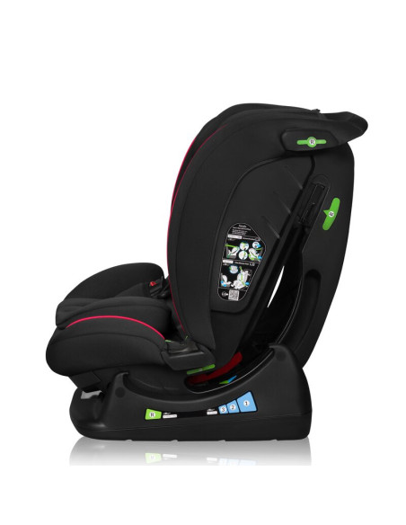 BN-LO-AART_I-SIZE_BLACK_CARBON_RED,Scaun auto, Lionelo, Aart i-Size, Cu spatar inclinabil in 4 pozitii, Cu tetiera reglabila in 