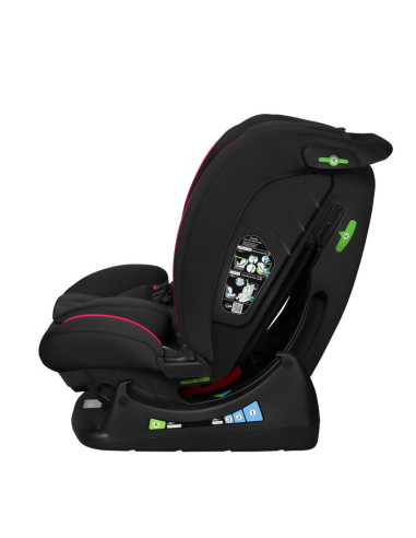 BN-LO-AART_I-SIZE_BLACK_CARBON_RED,Scaun auto, Lionelo, Aart i-Size, Cu spatar inclinabil in 4 pozitii, Cu tetiera reglabila in 