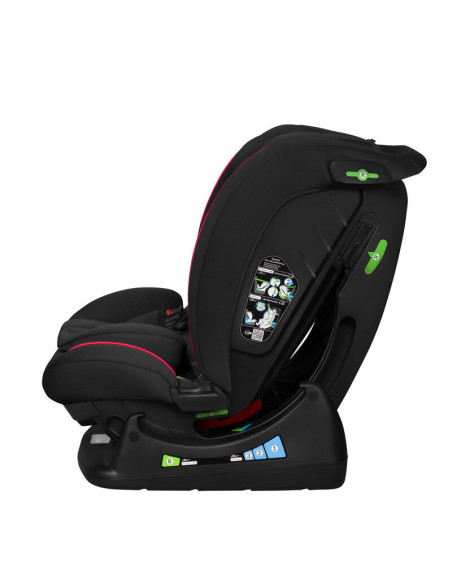 BN-LO-AART_I-SIZE_BLACK_CARBON_RED,Scaun auto, Lionelo, Aart i-Size, Cu spatar inclinabil in 4 pozitii, Cu tetiera reglabila in 