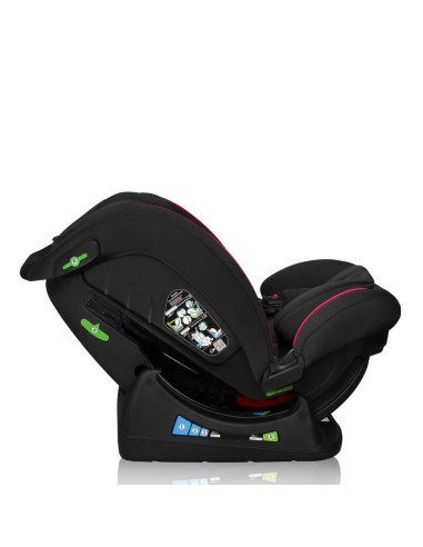 BN-LO-AART_I-SIZE_BLACK_CARBON_RED,Scaun auto, Lionelo, Aart i-Size, Cu spatar inclinabil in 4 pozitii, Cu tetiera reglabila in 