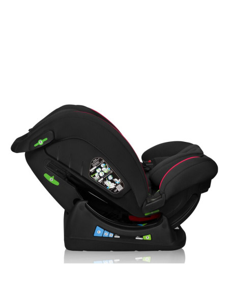 BN-LO-AART_I-SIZE_BLACK_CARBON_RED,Scaun auto, Lionelo, Aart i-Size, Cu spatar inclinabil in 4 pozitii, Cu tetiera reglabila in 