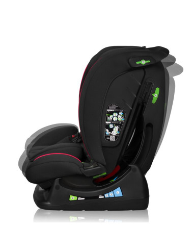 BN-LO-AART_I-SIZE_BLACK_CARBON_RED,Scaun auto, Lionelo, Aart i-Size, Cu spatar inclinabil in 4 pozitii, Cu tetiera reglabila in 