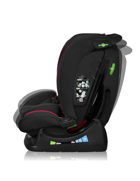 BN-LO-AART_I-SIZE_BLACK_CARBON_RED,Scaun auto, Lionelo, Aart i-Size, Cu spatar inclinabil in 4 pozitii, Cu tetiera reglabila in 