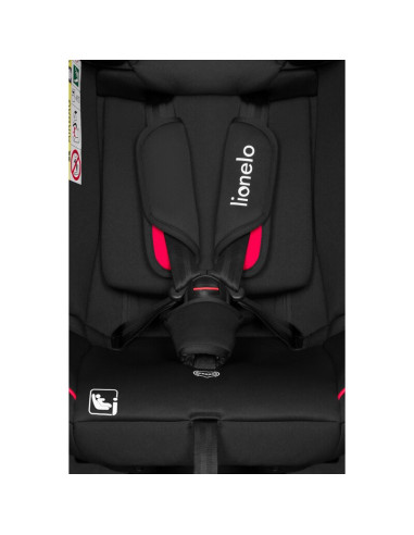 BN-LO-AART_I-SIZE_BLACK_CARBON_RED,Scaun auto, Lionelo, Aart i-Size, Cu spatar inclinabil in 4 pozitii, Cu tetiera reglabila in 