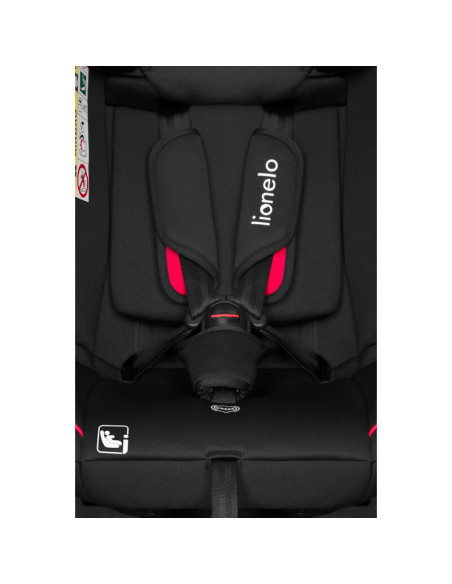 BN-LO-AART_I-SIZE_BLACK_CARBON_RED,Scaun auto, Lionelo, Aart i-Size, Cu spatar inclinabil in 4 pozitii, Cu tetiera reglabila in 