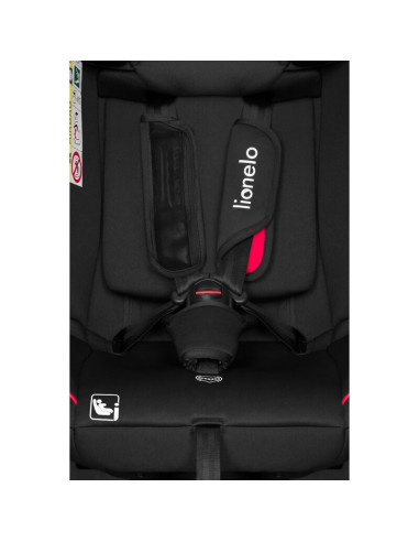 BN-LO-AART_I-SIZE_BLACK_CARBON_RED,Scaun auto, Lionelo, Aart i-Size, Cu spatar inclinabil in 4 pozitii, Cu tetiera reglabila in 