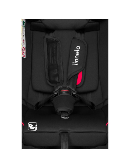 BN-LO-AART_I-SIZE_BLACK_CARBON_RED,Scaun auto, Lionelo, Aart i-Size, Cu spatar inclinabil in 4 pozitii, Cu tetiera reglabila in 
