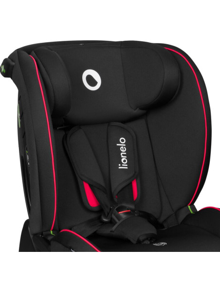 BN-LO-AART_I-SIZE_BLACK_CARBON_RED,Scaun auto, Lionelo, Aart i-Size, Cu spatar inclinabil in 4 pozitii, Cu tetiera reglabila in 