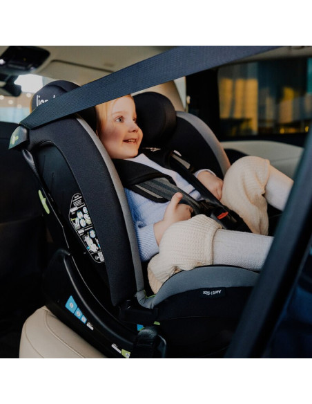 BN-LO-AART_I-SIZE_BLACK_CARBON_RED,Scaun auto, Lionelo, Aart i-Size, Cu spatar inclinabil in 4 pozitii, Cu tetiera reglabila in 