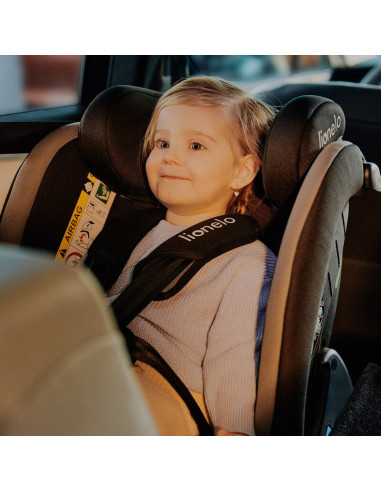 BN-LO-AART_I-SIZE_BLACK_CARBON_RED,Scaun auto, Lionelo, Aart i-Size, Cu spatar inclinabil in 4 pozitii, Cu tetiera reglabila in 