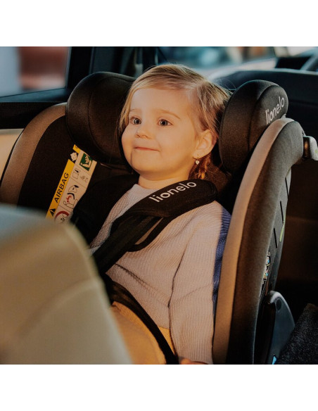 BN-LO-AART_I-SIZE_BLACK_CARBON_RED,Scaun auto, Lionelo, Aart i-Size, Cu spatar inclinabil in 4 pozitii, Cu tetiera reglabila in 