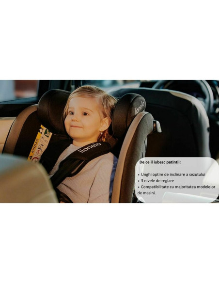 BN-LO-AART_I-SIZE_BLACK_CARBON_RED,Scaun auto, Lionelo, Aart i-Size, Cu spatar inclinabil in 4 pozitii, Cu tetiera reglabila in 