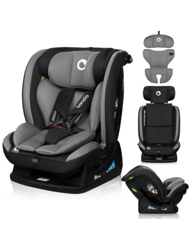 BN-LO-AART_I-SIZE_GREY_GRAPHITE,Scaun auto, Lionelo, Aart i-Size, Cu spatar inclinabil in 4 pozitii, Cu tetiera reglabila in 13 