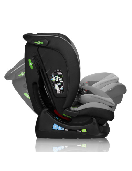 BN-LO-AART_I-SIZE_GREY_GRAPHITE,Scaun auto, Lionelo, Aart i-Size, Cu spatar inclinabil in 4 pozitii, Cu tetiera reglabila in 13 