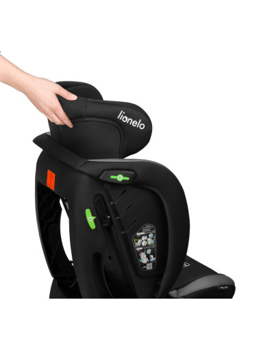 BN-LO-AART_I-SIZE_GREY_GRAPHITE,Scaun auto, Lionelo, Aart i-Size, Cu spatar inclinabil in 4 pozitii, Cu tetiera reglabila in 13 