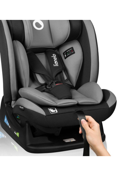 BN-LO-AART_I-SIZE_GREY_GRAPHITE,Scaun auto, Lionelo, Aart i-Size, Cu spatar inclinabil in 4 pozitii, Cu tetiera reglabila in 13 