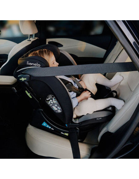 BN-LO-AART_I-SIZE_GREY_GRAPHITE,Scaun auto, Lionelo, Aart i-Size, Cu spatar inclinabil in 4 pozitii, Cu tetiera reglabila in 13 