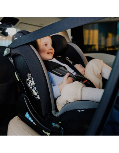 BN-LO-AART_I-SIZE_GREY_GRAPHITE,Scaun auto, Lionelo, Aart i-Size, Cu spatar inclinabil in 4 pozitii, Cu tetiera reglabila in 13 