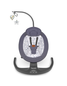 BN-LO-RALF_GREY_WHITE,Balansoar si sezlong, Lionelo, Ralf, 2 in 1, Electric, Cu telecomanda si cablu USB, Cu miscare laterala de 2