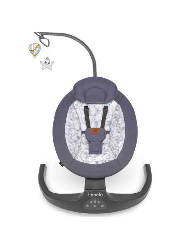 BN-LO-RALF_GREY_WHITE,Balansoar si sezlong, Lionelo, Ralf, 2 in 1, Electric, Cu telecomanda si cablu USB, Cu miscare laterala de