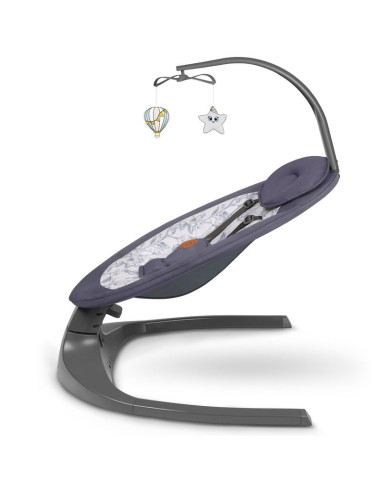 BN-LO-RALF_GREY_WHITE,Balansoar si sezlong, Lionelo, Ralf, 2 in 1, Electric, Cu telecomanda si cablu USB, Cu miscare laterala de