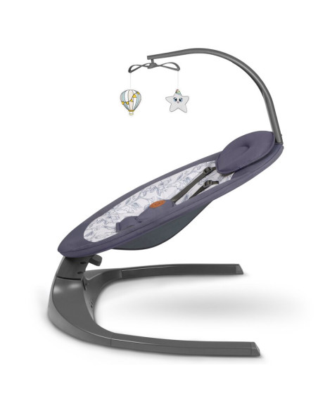 BN-LO-RALF_GREY_WHITE,Balansoar si sezlong, Lionelo, Ralf, 2 in 1, Electric, Cu telecomanda si cablu USB, Cu miscare laterala de