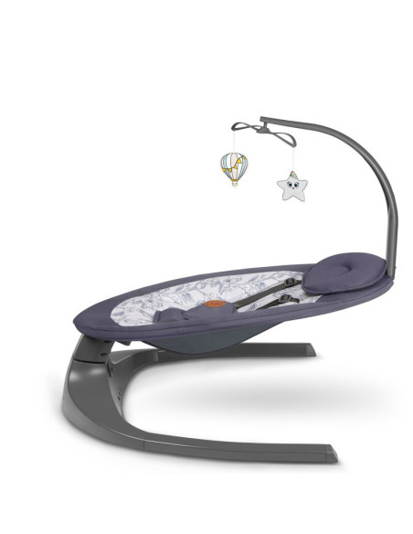 BN-LO-RALF_GREY_WHITE,Balansoar si sezlong, Lionelo, Ralf, 2 in 1, Electric, Cu telecomanda si cablu USB, Cu miscare laterala de