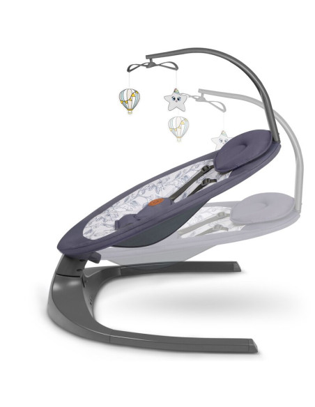 BN-LO-RALF_GREY_WHITE,Balansoar si sezlong, Lionelo, Ralf, 2 in 1, Electric, Cu telecomanda si cablu USB, Cu miscare laterala de