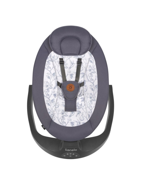 BN-LO-RALF_GREY_WHITE,Balansoar si sezlong, Lionelo, Ralf, 2 in 1, Electric, Cu telecomanda si cablu USB, Cu miscare laterala de