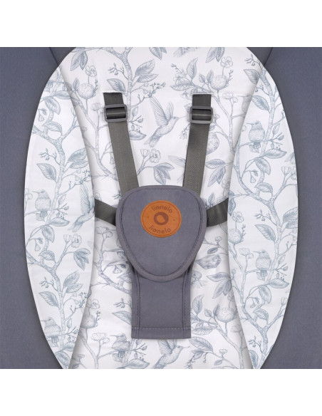 BN-LO-RALF_GREY_WHITE,Balansoar si sezlong, Lionelo, Ralf, 2 in 1, Electric, Cu telecomanda si cablu USB, Cu miscare laterala de