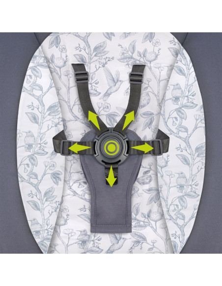 BN-LO-RALF_GREY_WHITE,Balansoar si sezlong, Lionelo, Ralf, 2 in 1, Electric, Cu telecomanda si cablu USB, Cu miscare laterala de