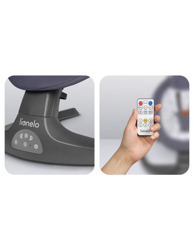 BN-LO-RALF_GREY_WHITE,Balansoar si sezlong, Lionelo, Ralf, 2 in 1, Electric, Cu telecomanda si cablu USB, Cu miscare laterala de