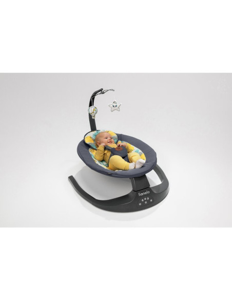 BN-LO-RALF_GREY_WHITE,Balansoar si sezlong, Lionelo, Ralf, 2 in 1, Electric, Cu telecomanda si cablu USB, Cu miscare laterala de