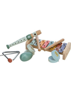 BN-80586,Set instrumente muzicale, Free2Play, 5 in 1, Contine xilofon, Fluier, Din lemn, Conform cu standardul european de secur 2