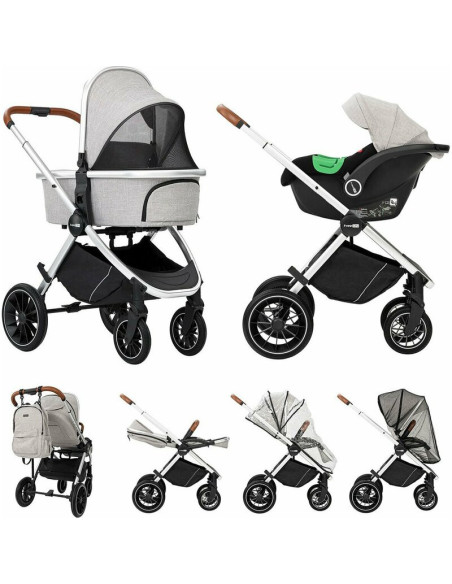 BN-49676,Carucior 3 in 1, FreeON, Joy, Reversibil, Cu cadru din aluminiu, Scoica auto, Husa picioare, Geanta mamici si accesorii