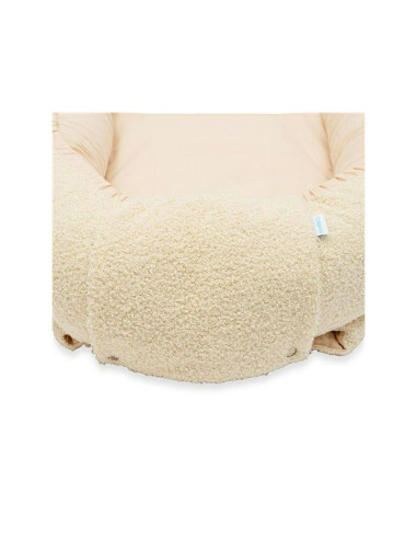 BN-55630,Cosulet bebelus, New Baby, Pentru dormit, Baby Nest, 80x50 cm, Din bumbac 100%, Tesatura teddy, 0 luni+, Beige