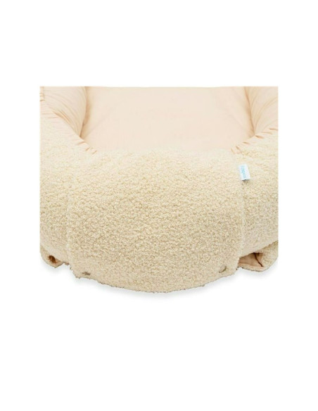 BN-55630,Cosulet bebelus, New Baby, Pentru dormit, Baby Nest, 80x50 cm, Din bumbac 100%, Tesatura teddy, 0 luni+, Beige