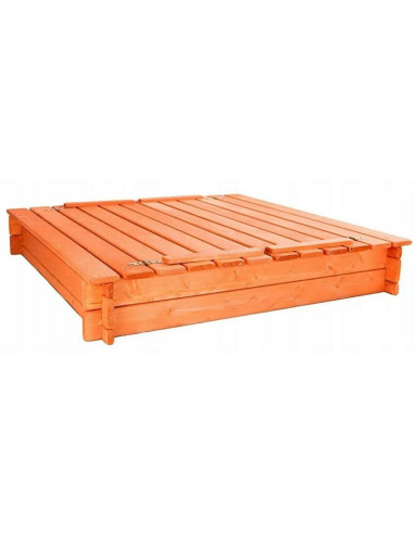BN-55912,Cutie de nisip, New Baby, Pentru copii, Cu bancute si trapa, Din lemn, 20x120x20 cm, 3 ani+, Orange
