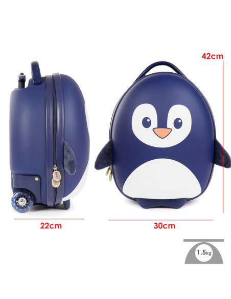 E34-973-465,Valiza Troler Boppi, Pinguin albastru