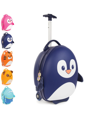 E34-973-465,Valiza Troler Boppi, Pinguin albastru