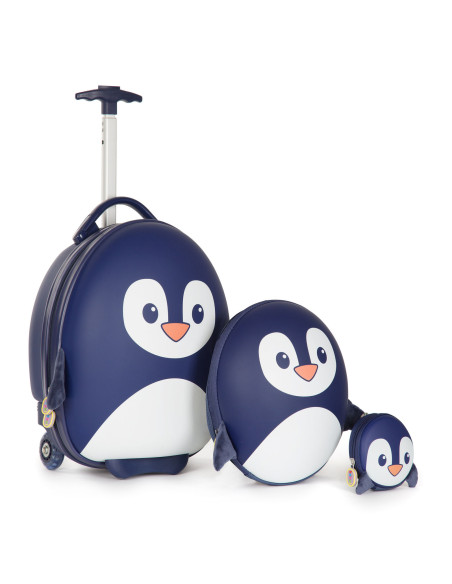 E34-973-465,Valiza Troler Boppi, Pinguin albastru